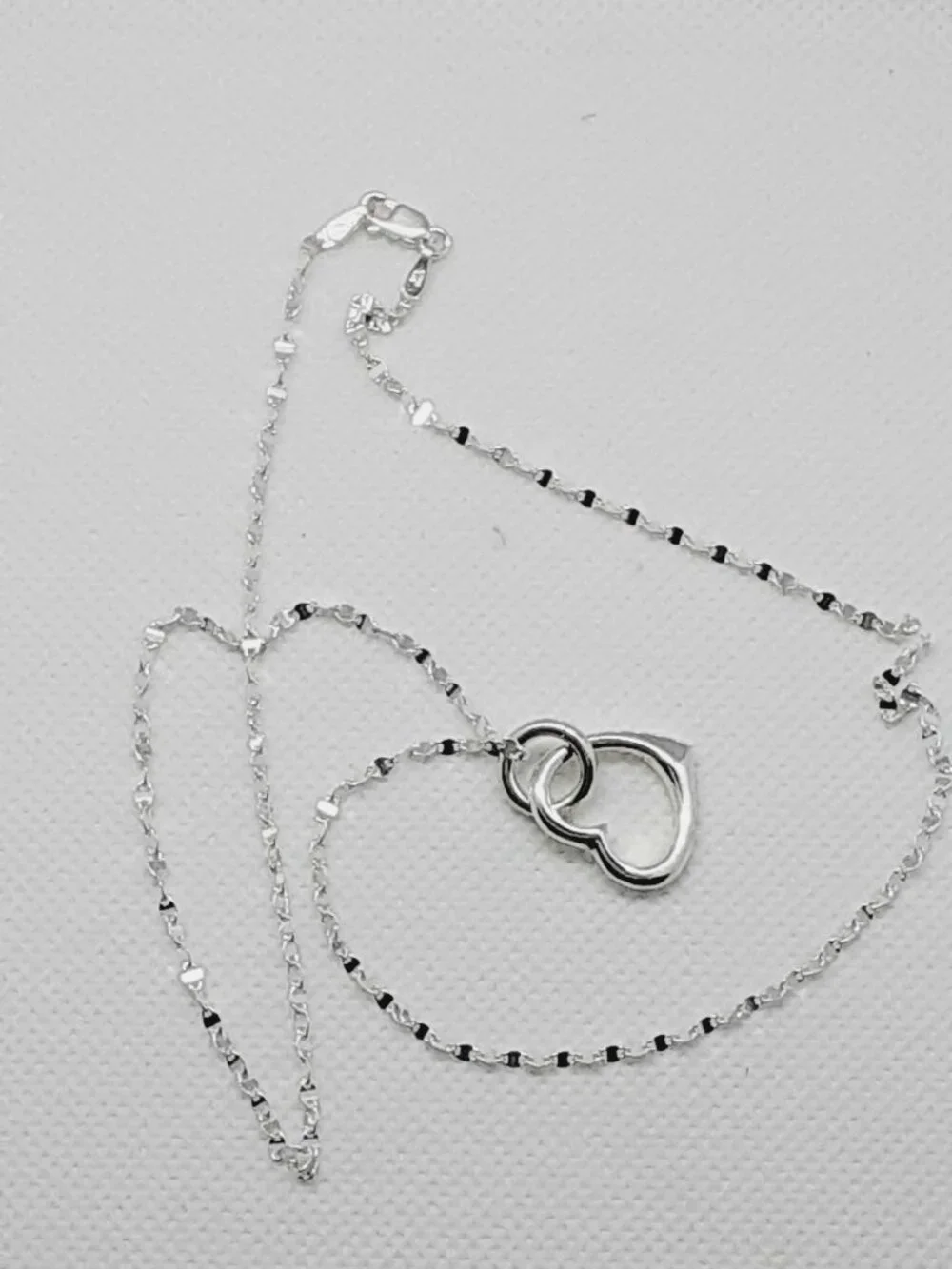 NEW sparkling 925 silver heart necklace - Picture 2 of 10